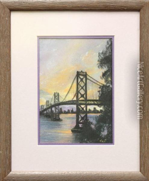 Bay Bridge Oil Painting - C. Hart