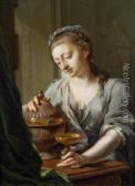 Artemisia Trauert Um Mausolos Oil Painting - Johann Heinrich The Elder Tischbein