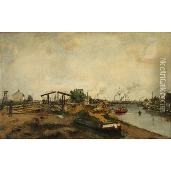 Bords De La Seine Oil Painting - Paul Emmanuel Peraire