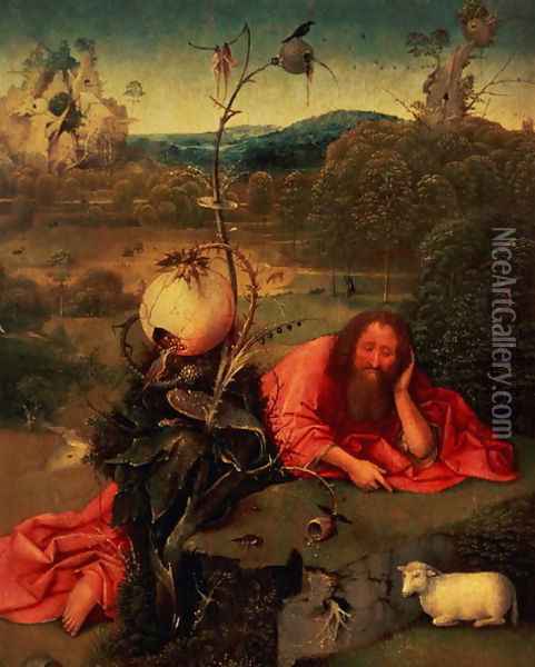 St. John the Baptist in Meditation Oil Painting - Hieronymous Bosch