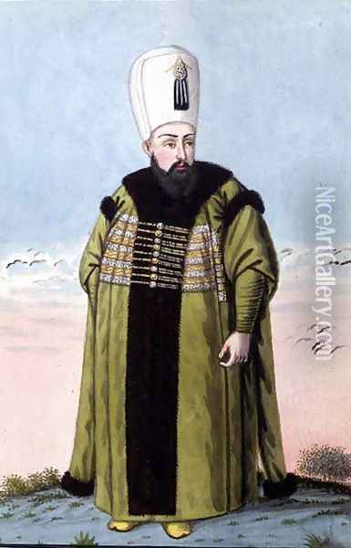 Ibrahim (1615-48) Sultan 1640-48, from A Series of Portraits of the Emperors of Turkey, 1808 Oil Painting - John Young