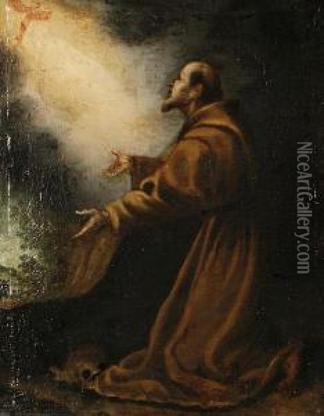 Saint Francis Receiving The Stigmata Oil Painting - Cristofano Allori