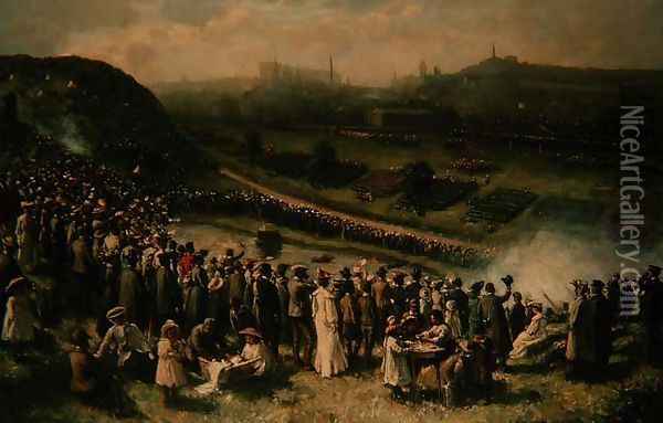 The Scottish Volunteer Force Review Edinburgh Oil Painting - Robert Gemmell Hutchison