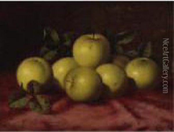 Green Apples Oil Painting - Carducius Plantagenet Ream