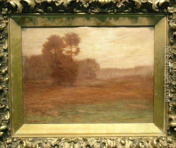 Autumn Landscape At Dusk Oil Painting - Leonard Ochtman