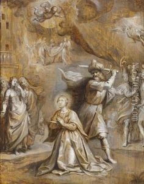 The Martyrdom Of Saint Barbara Oil Painting - Hieronymus II Francken