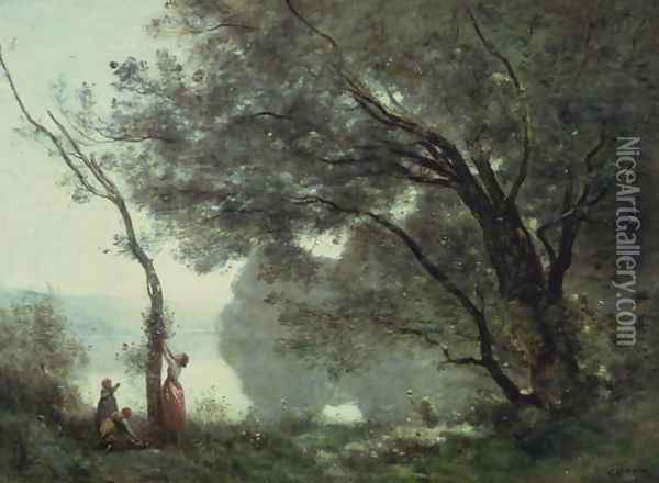Recollections of Mortefontaine, 1864 Oil Painting - Jean-Baptiste-Camille Corot
