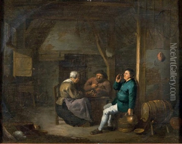 Interieur Paysan Oil Painting - Pieter de Bloot