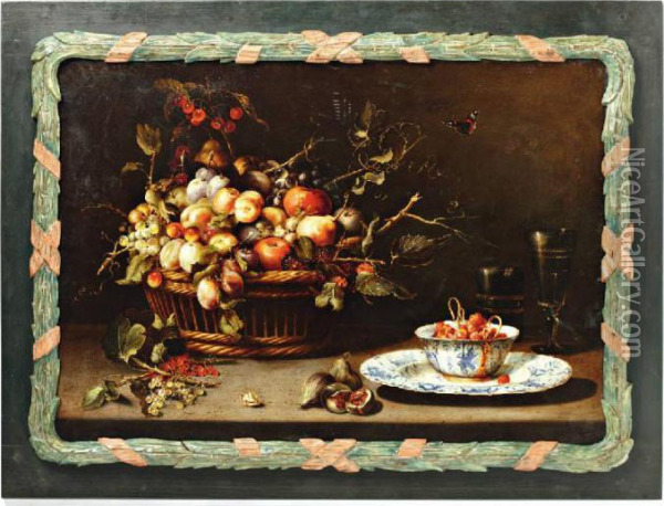 Stilleven Met Wanli Klapmuts En Vruchtenmand Oil Painting - Frans Snyders