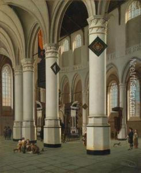 Das Innere Der Nieuwe Kerk Indelft Mit Dem Grabmal Wilhelm Des Schweigers Von Oranien Oil Painting - Hendrik Van Vliet