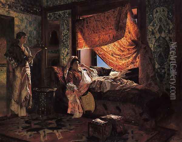 A Moorish Interior Oil Painting - Rudolph Ernst
