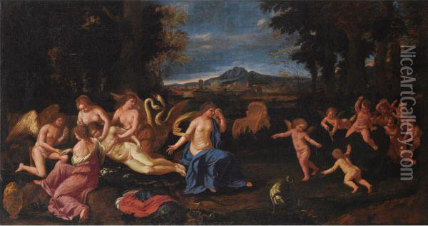 Death Of Adonis Oil Painting - Giovanni Battista Bolognini