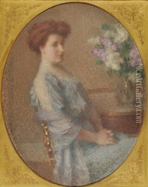 Portrait De Madame Chardon De Siroteau Oil Painting - Ernest Joseph Laurent
