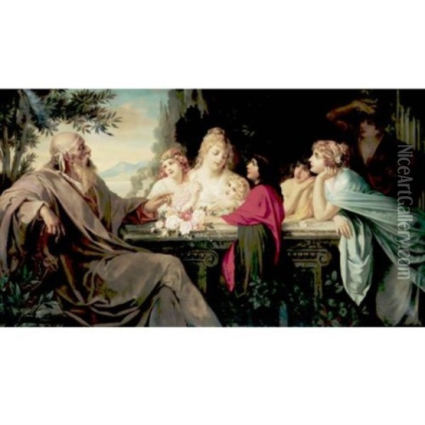The Philosopher And His Disciples Oil Painting - Augusto Wolf