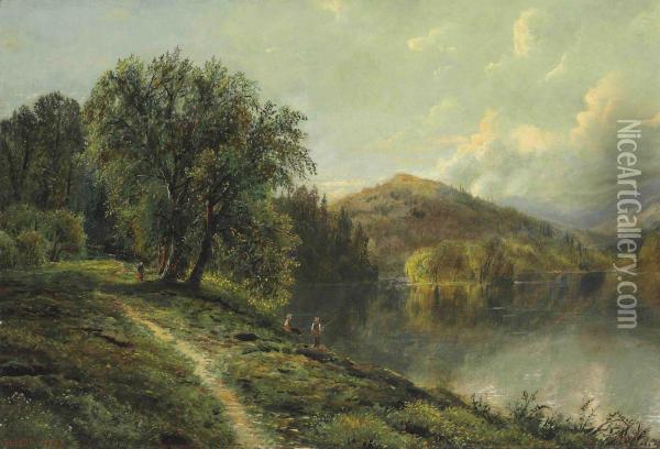 On The Hillside Oil Painting - Edmund Darch Lewis
