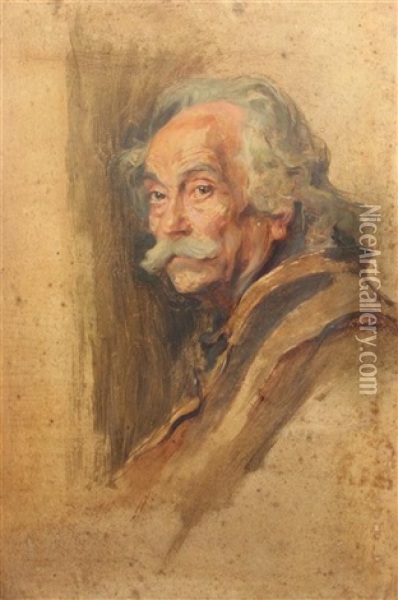 Hungarian Man With Moustache Oil Painting - Philip Alexius De Laszlo