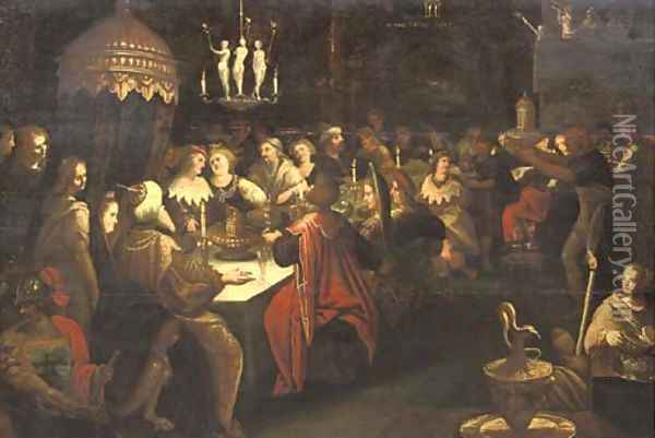 Belshazzar's Feast 3 Oil Painting - Frans II Francken
