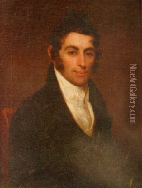 Portrait Of A Handsome New Orleans Gentleman Oil Painting - Matthew Harris Jouett