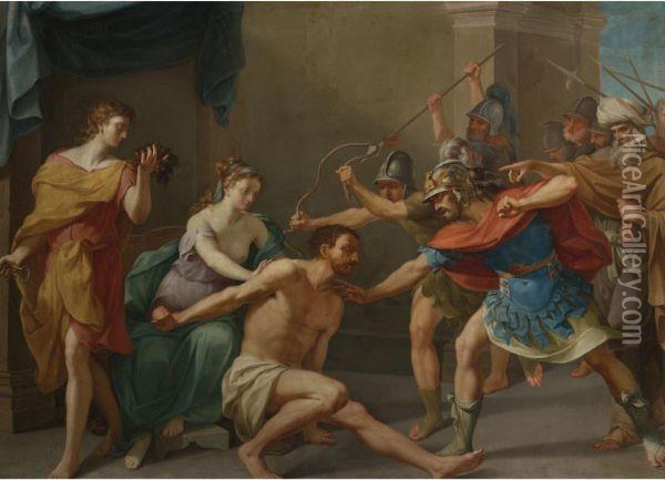 The Capture Of Samson Oil Painting - Nicolas Andre Monsiau