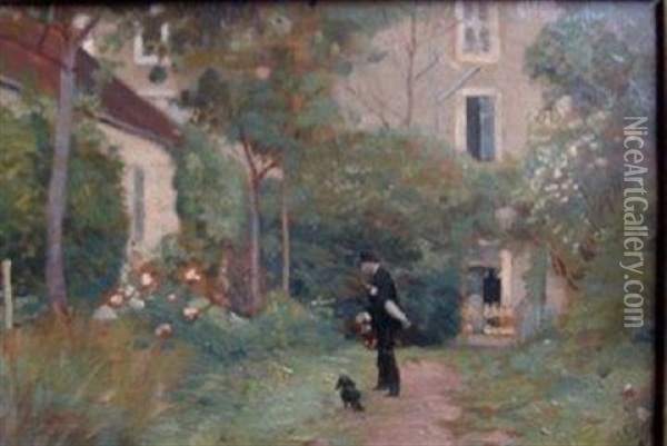 Promenade Au Jardin Oil Painting - Pierre Georges Jeanniot