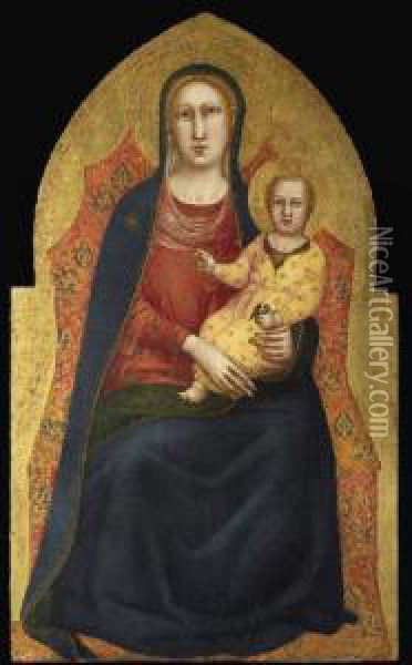 The Madonna And Child Enthroned Oil Painting - Bicci Di Lorenzo