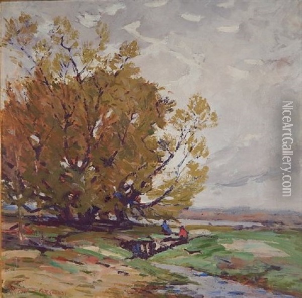 Autumn Willows Oil Painting - Thomas Shrewsbury Parkhurst
