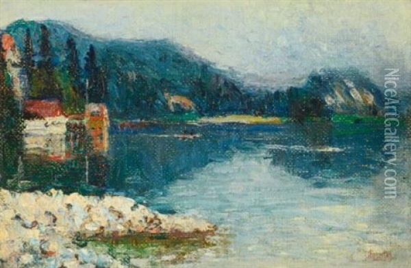 Kochel-see, Nebel (kochel-lake, Fog) Oil Painting - Wassily Kandinsky