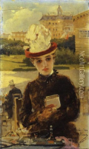 Signora A Dieppe, 1884 Oil Painting - Vittorio Matteo Corcos