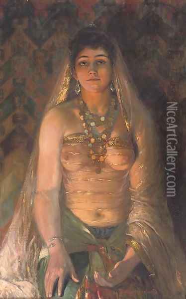 A harem beauty Oil Painting - Oskar Herrfurth