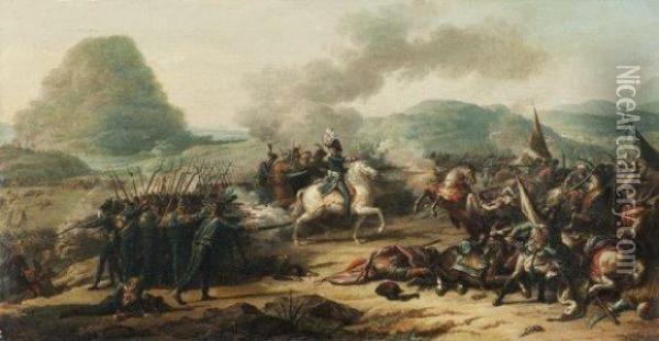 La Bataille De Nazareth Et Du Mont Thabor Devant L'armee Desmameluks. Oil Painting - Antoine-Jean Gros