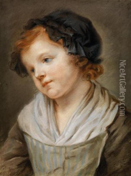 Portrait De Petite Fille En Buste Oil Painting - Jeanne-Philiberte Ledoux