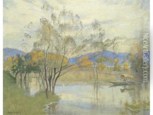 Lake Locarno Oil Painting - Adrian Scott Stokes