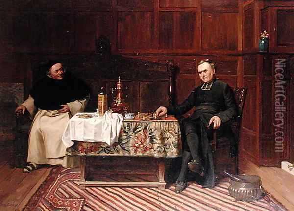 The Chess Game, 1882 Oil Painting - Walter-Dendy Sadler
