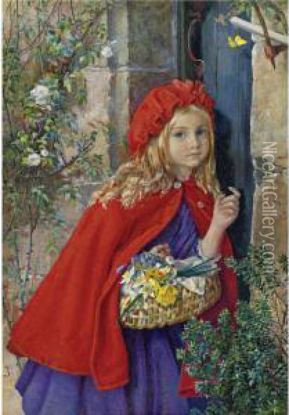 Little Red Riding Hood Oil Painting - Isabel Oakley Naftel