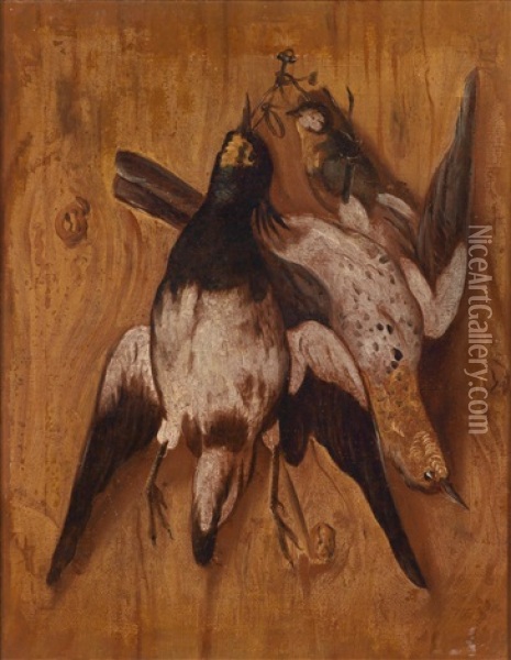 Trompe-l'oeil-jagdstillleben Mit Erlegtem Geflugel (pair) Oil Painting - Philips Angel