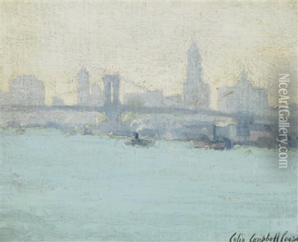 Manhattan Bridge, New York Oil Painting - Colin Campbell Cooper