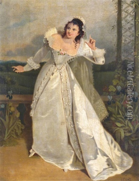 Miss Phillis Glover As Beatrice In Much Ado About Nothing Oil Painting - George Clint