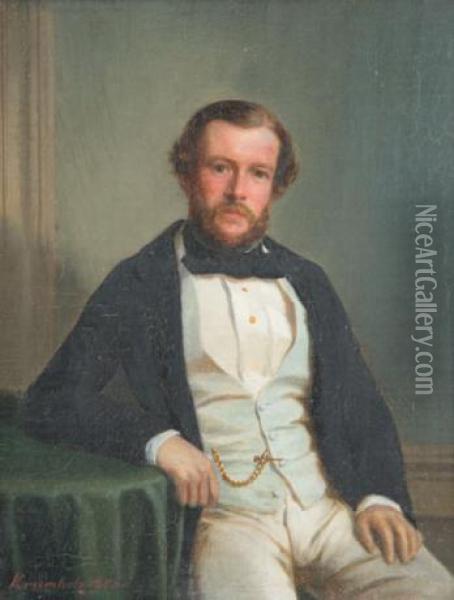 Portrait Of Captainhooper Oil Painting - Ferdinand Krumholz