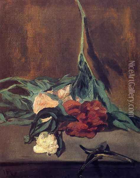 Peony Stem And Shears Oil Painting - Edouard Manet