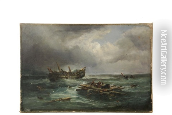 Leaving The Wreck Oil Painting - Ralph Reuben Stubbs