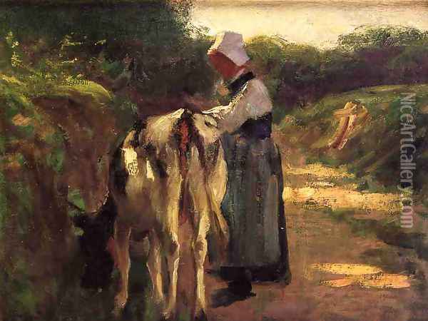 Grazing by the Roadside Oil Painting - Edward Henry Potthast