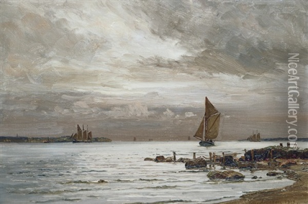 Fjord Oil Painting - Vilhelm Karl Ferdinand Arnesen