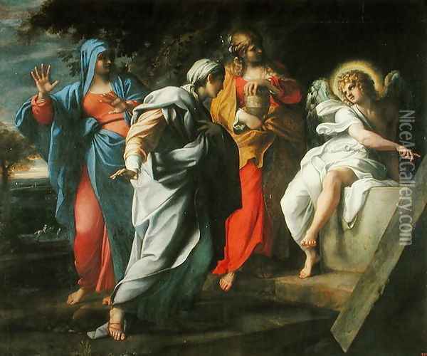 The Holy Women at Christ's Tomb, c.1597-8 Oil Painting - Annibale Carracci