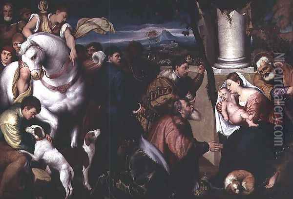 Adoration of the Kings Oil Painting - Jacopo Bassano (Jacopo da Ponte)