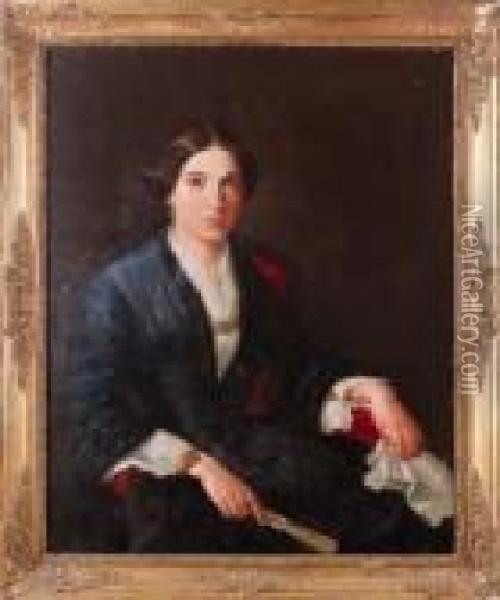 Retrato De Dama Oil Painting - Antonio Maria Esquivel Y Suarez De Urbina