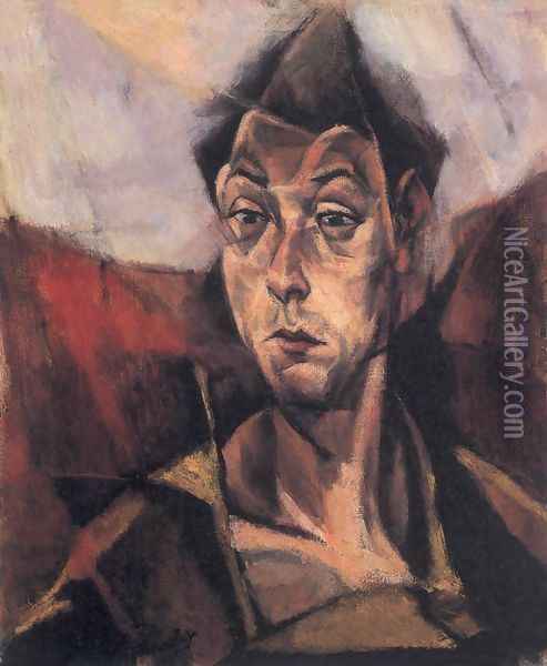 Self-portrait 1912 Oil Painting - Lajos Tihanyi