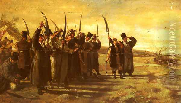 Polish Insurrectionists of the 1863 Rebellion Oil Painting - Stanislaus von Chlebowski