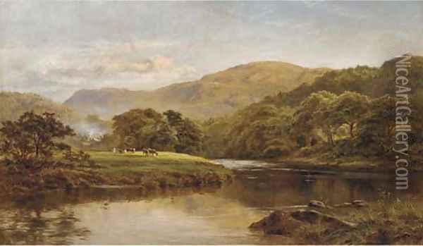 The tranquil river, Summer Oil Painting - Robert Gallon