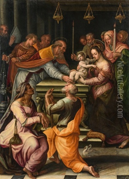 Presentation At The Temple Oil Painting - Lavinia Fontana