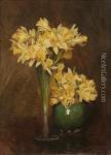Daffodils Oil Painting - George Clausen